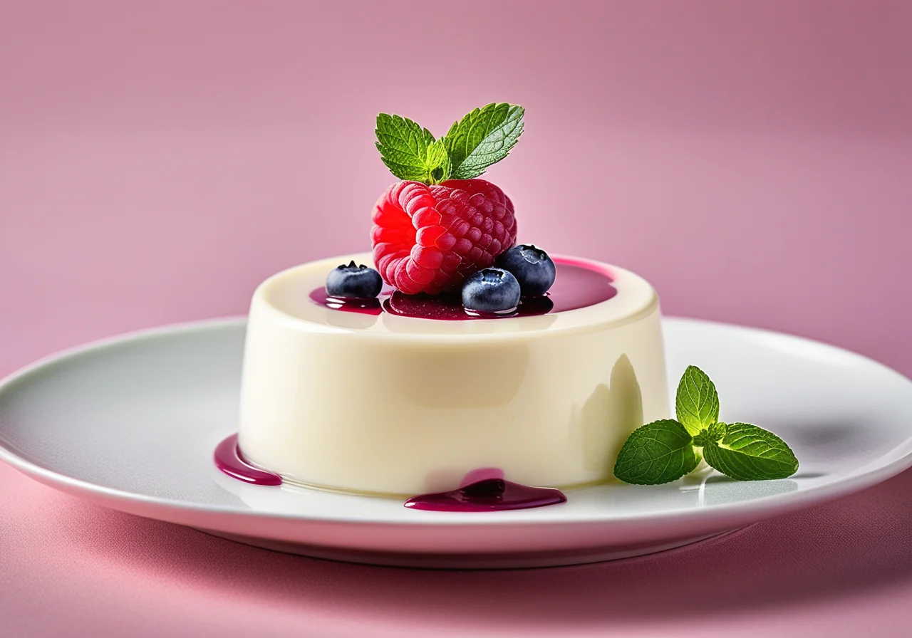 Panna cotta with Cinnamon and Berry Puree