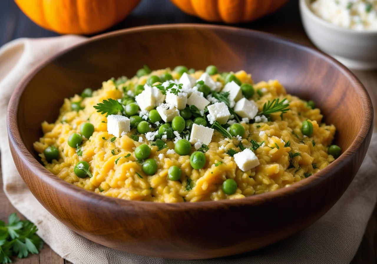 Pea Risotto with Pumpkin