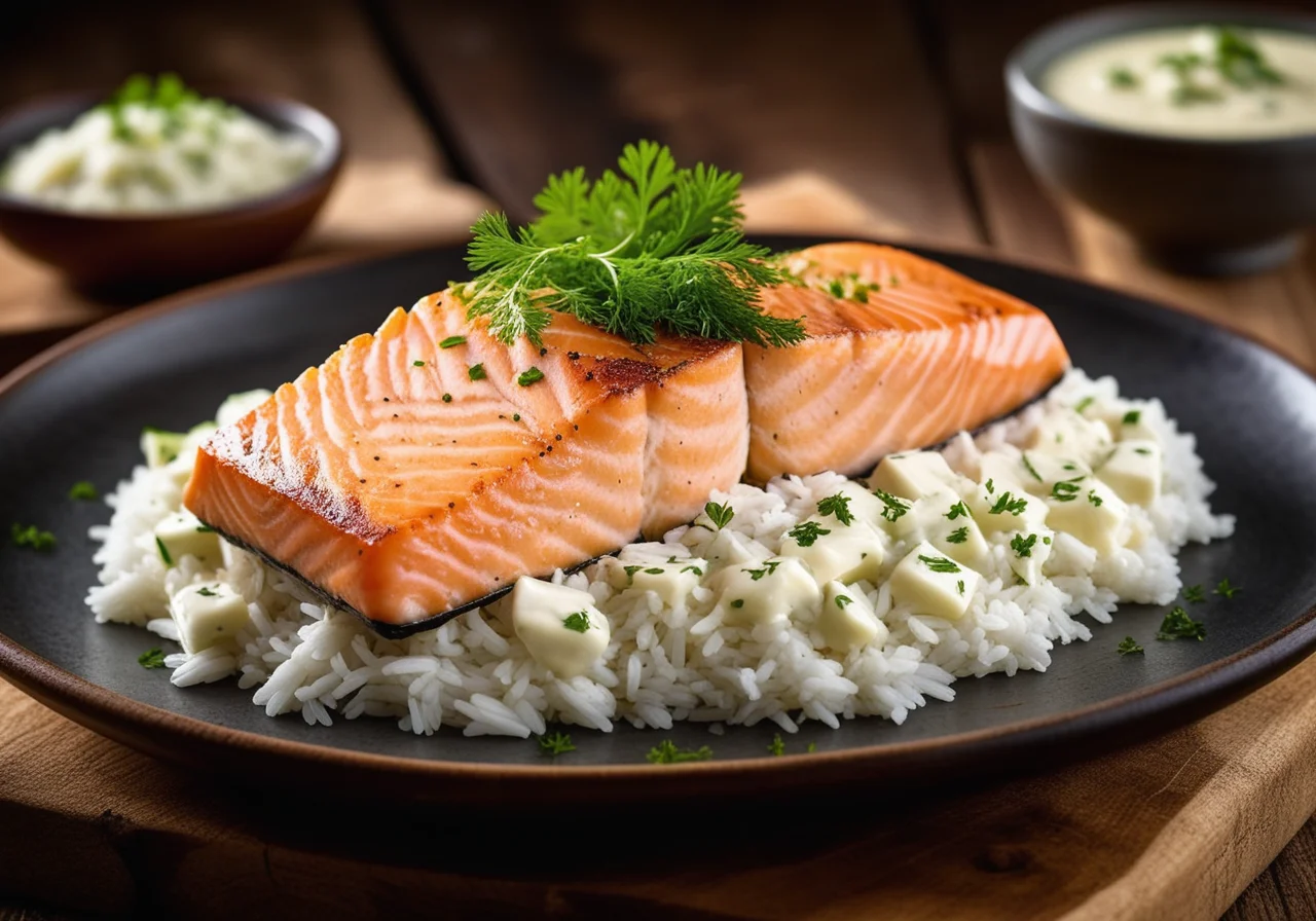 Various Fish and Leek in Dill Sauce