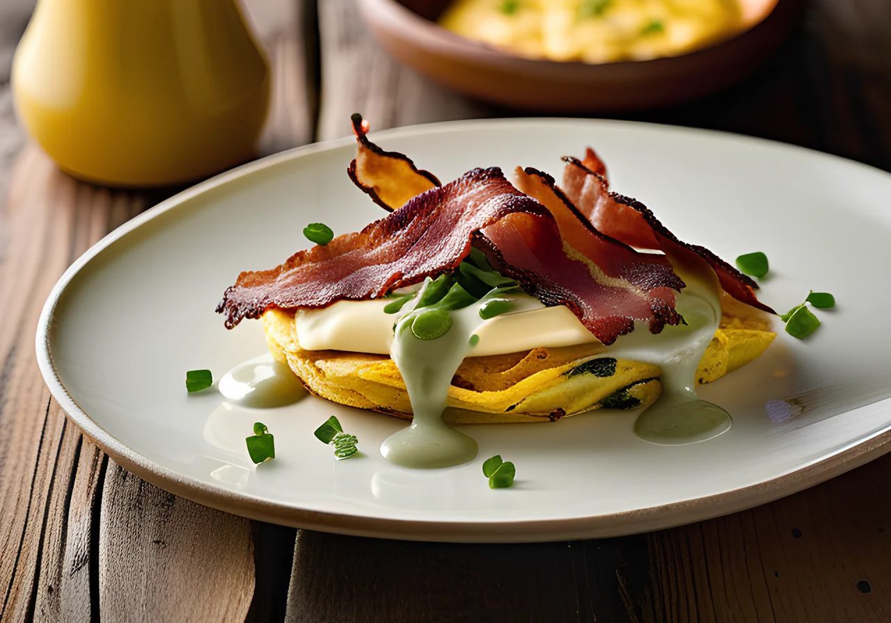 Omelette with Leek and Bacon