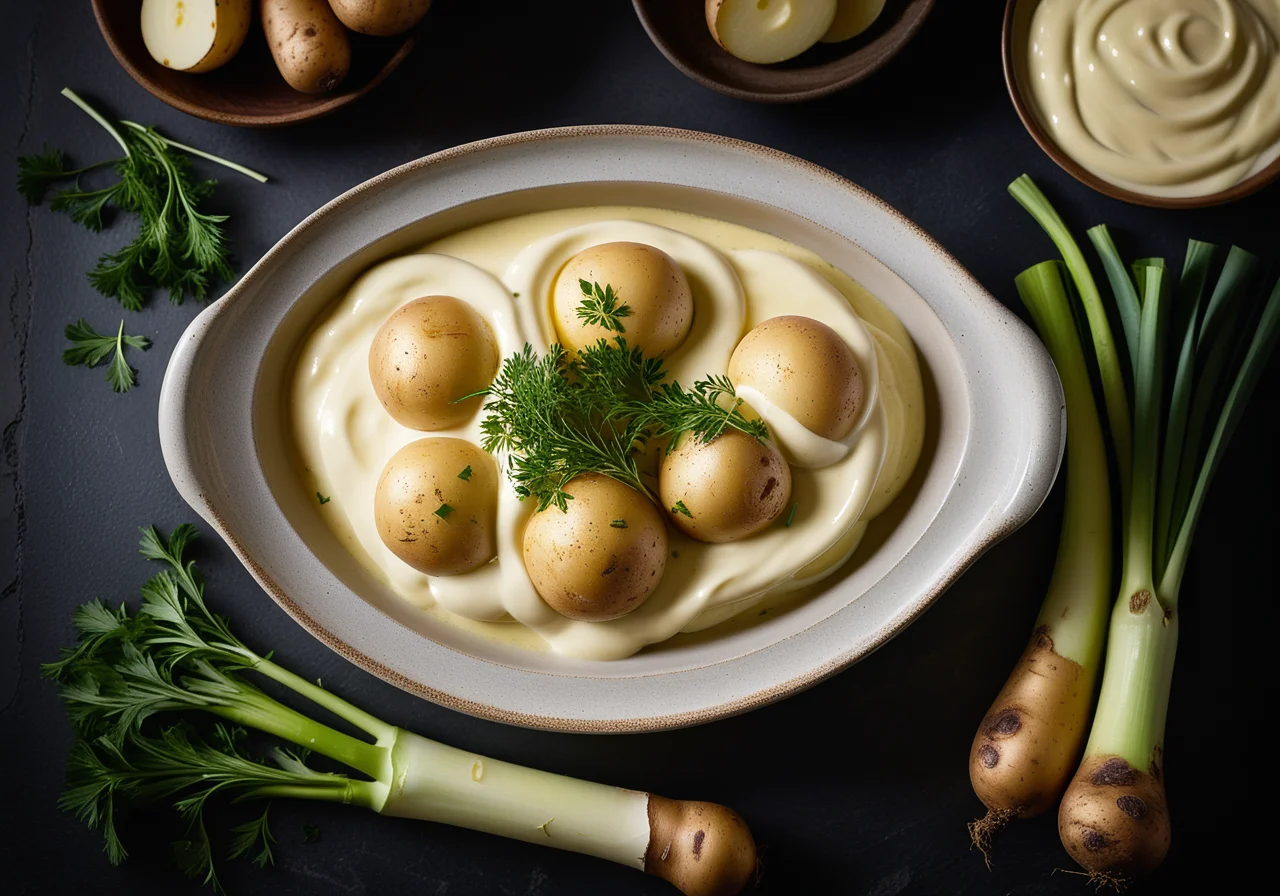 Potatoes and Leeks with Béchamel Sauce
