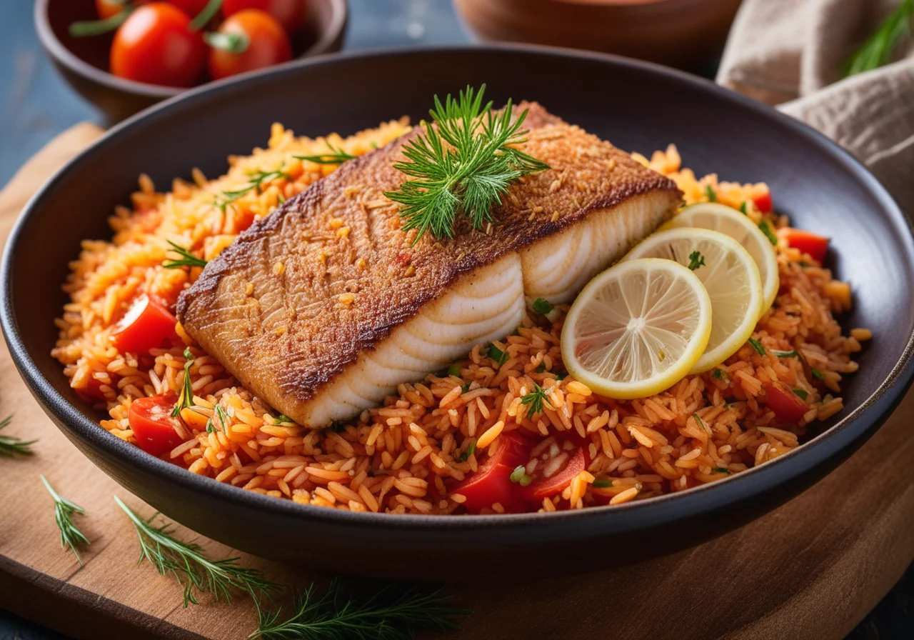 Plaice with Paprika Rice