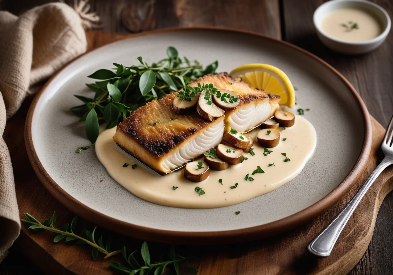 Pan‑fried Pike Perch with Porcini Mushrooms