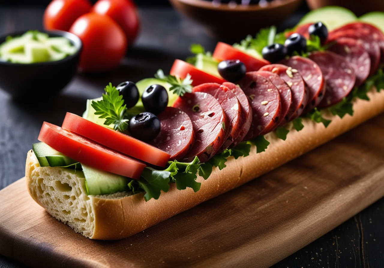 Bread rolls with salad filling