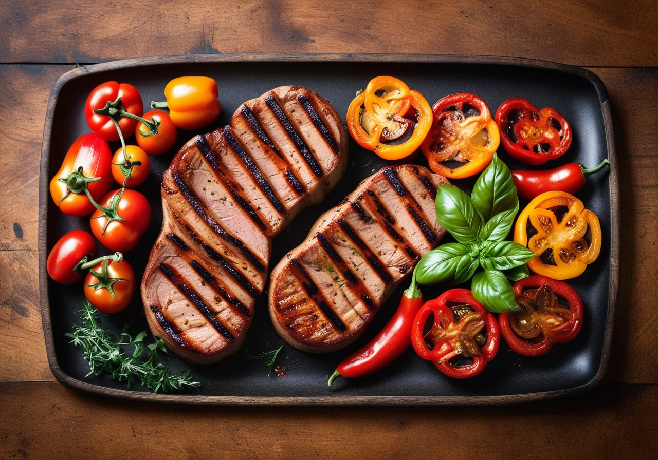 Grilled Meat, Sausages and Vegetables