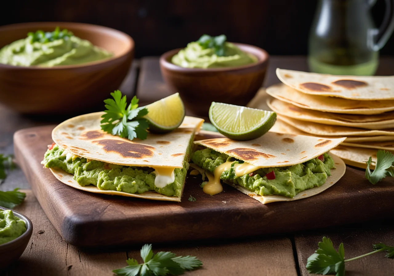 Quesadillas with Brie and Guacamole