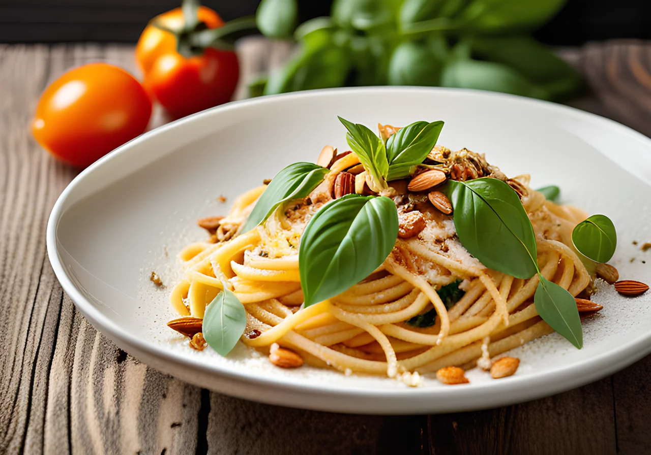 Spaghetti with Chickpeas and Almonds