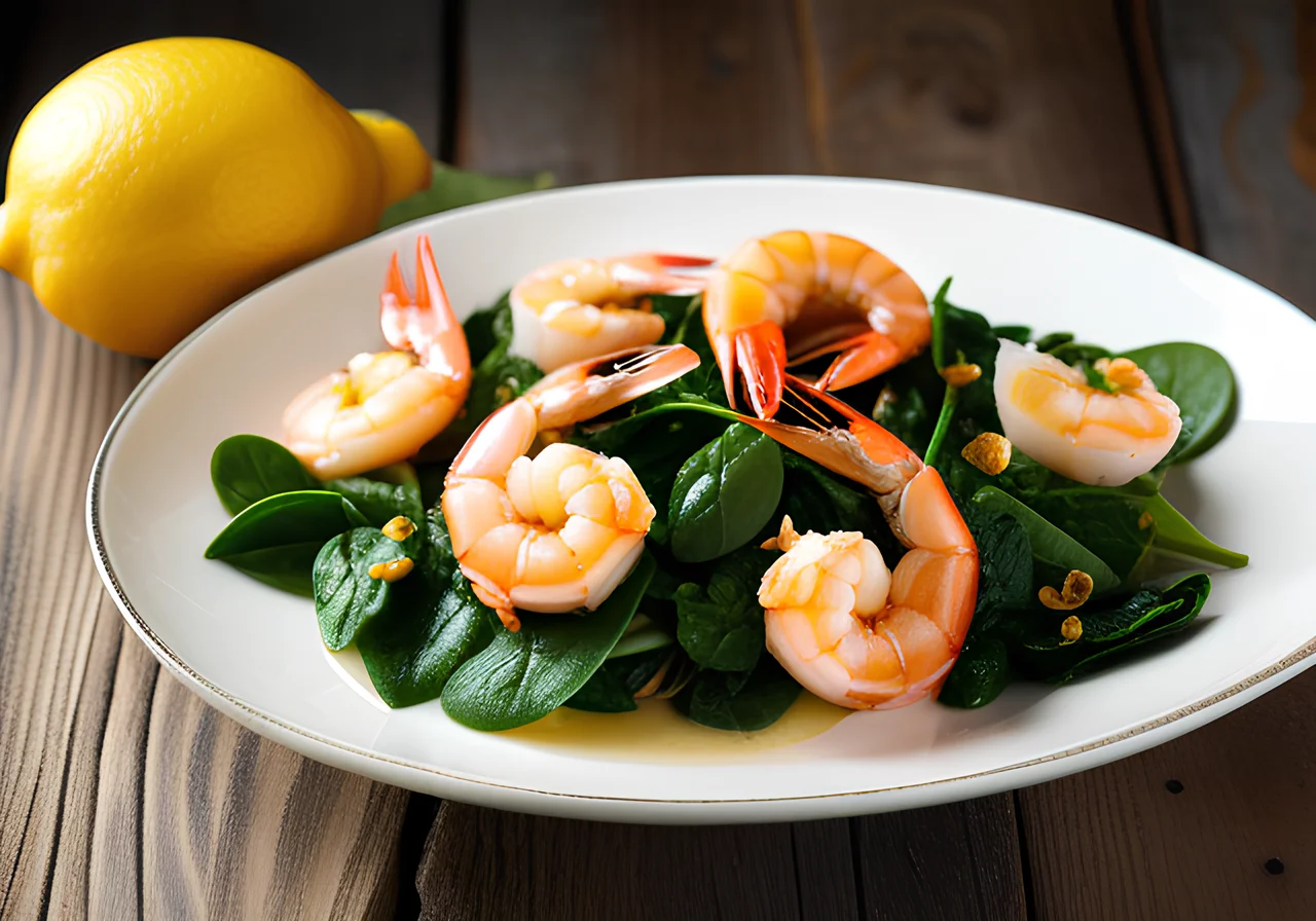 Shrimp with Spinach