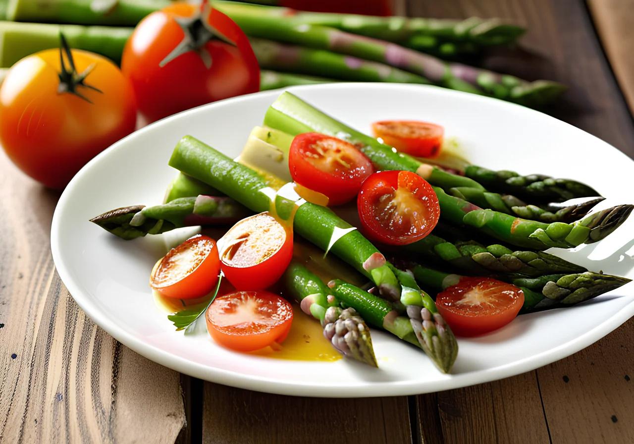Warm Asparagus Tomato Salad