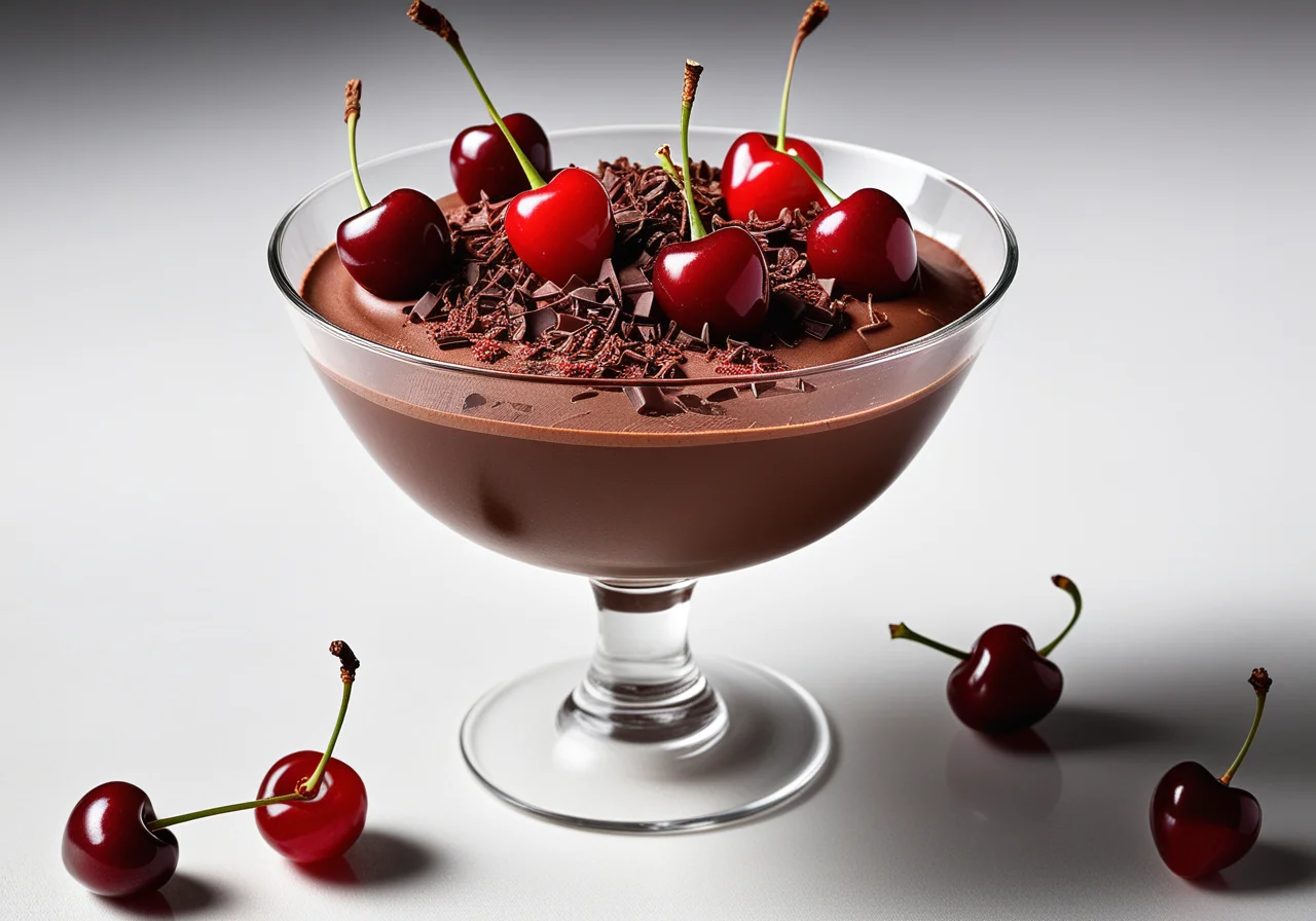 Chocolate Mousse with Cherries