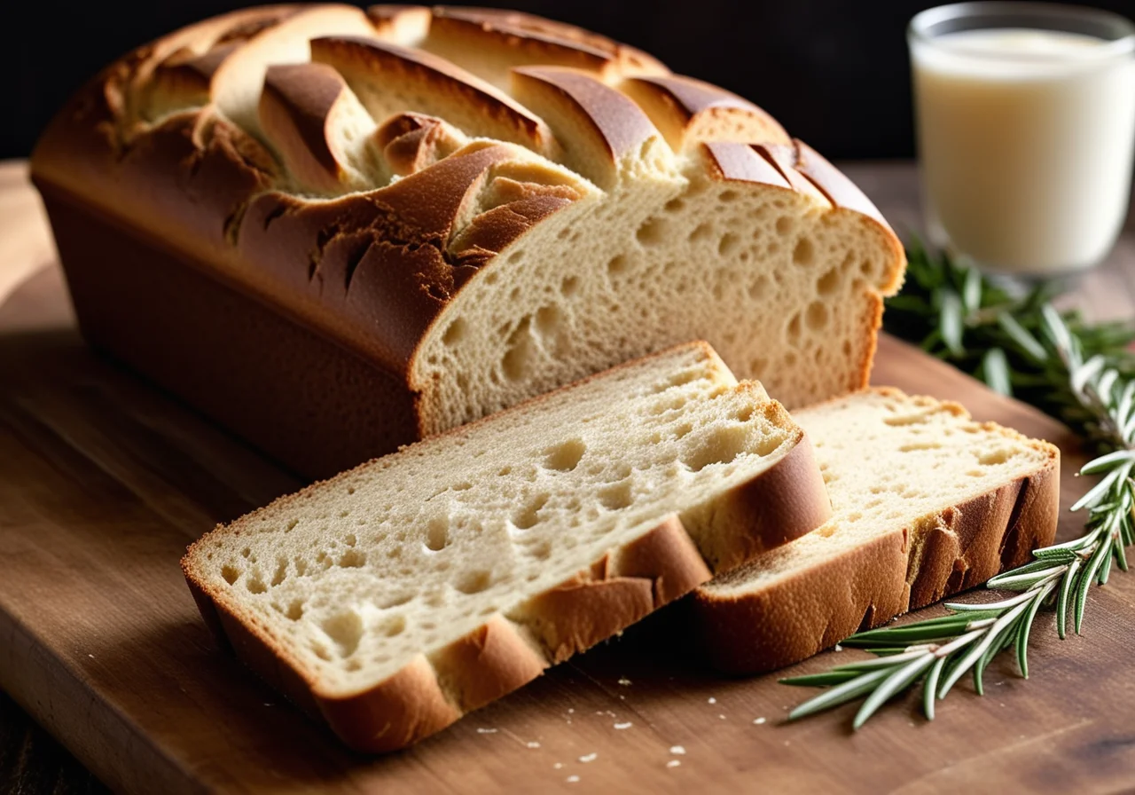 White Bread Loaf with Milk