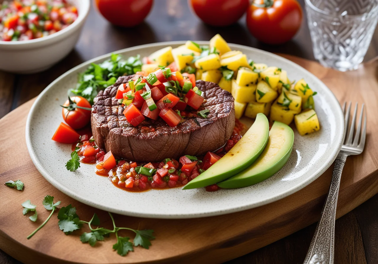 Nackensteak mit Salsa