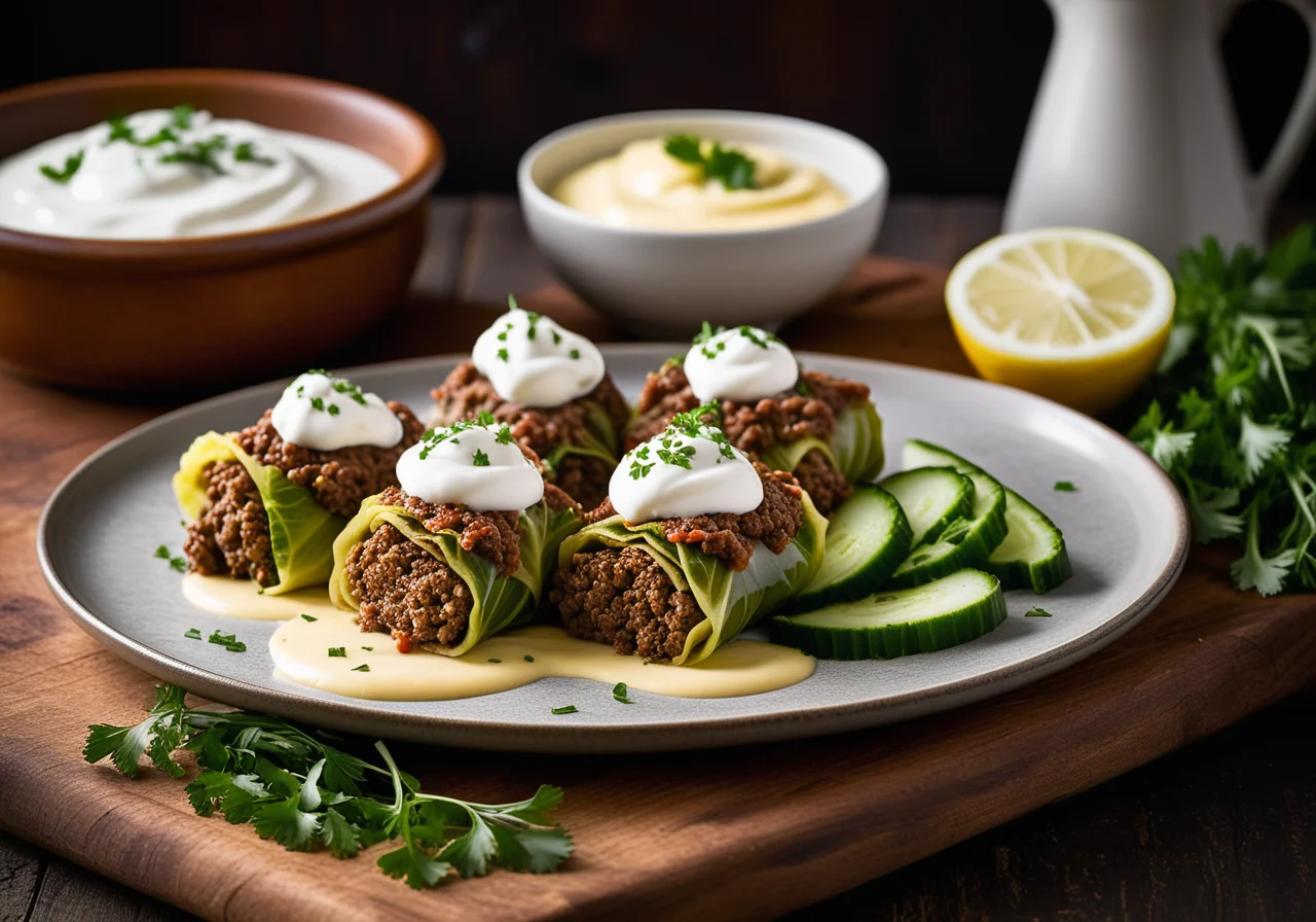 Cabbage Rolls with Tzatziki