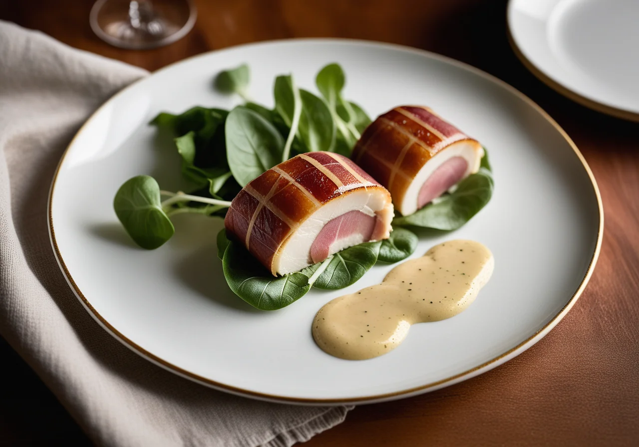 Sea Bass Wrapped in Parma Ham with Rapunzel