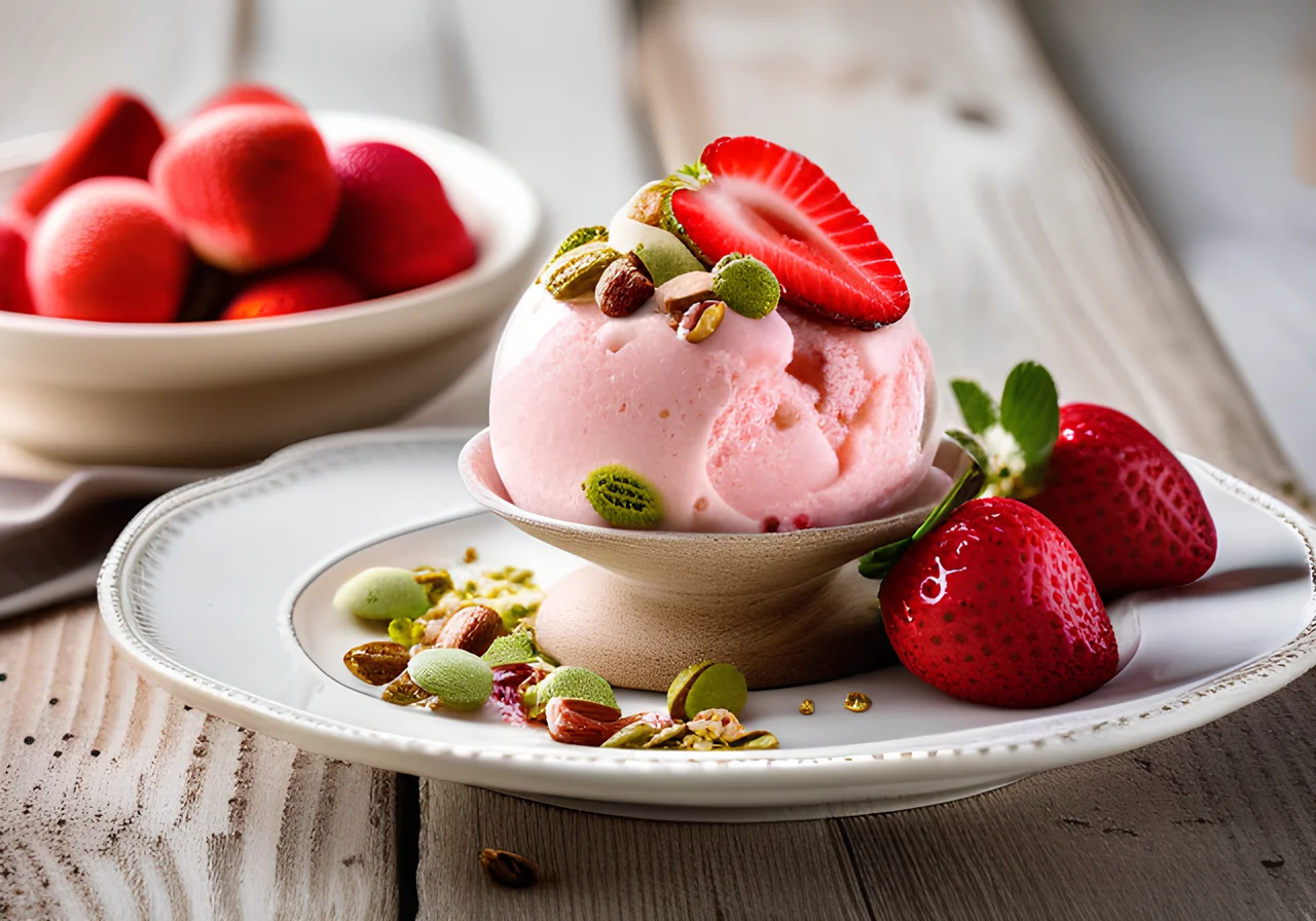 Quark Cream with Ice Cream and Fruit