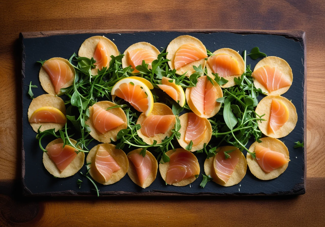 Parmesanchips mit Lachs