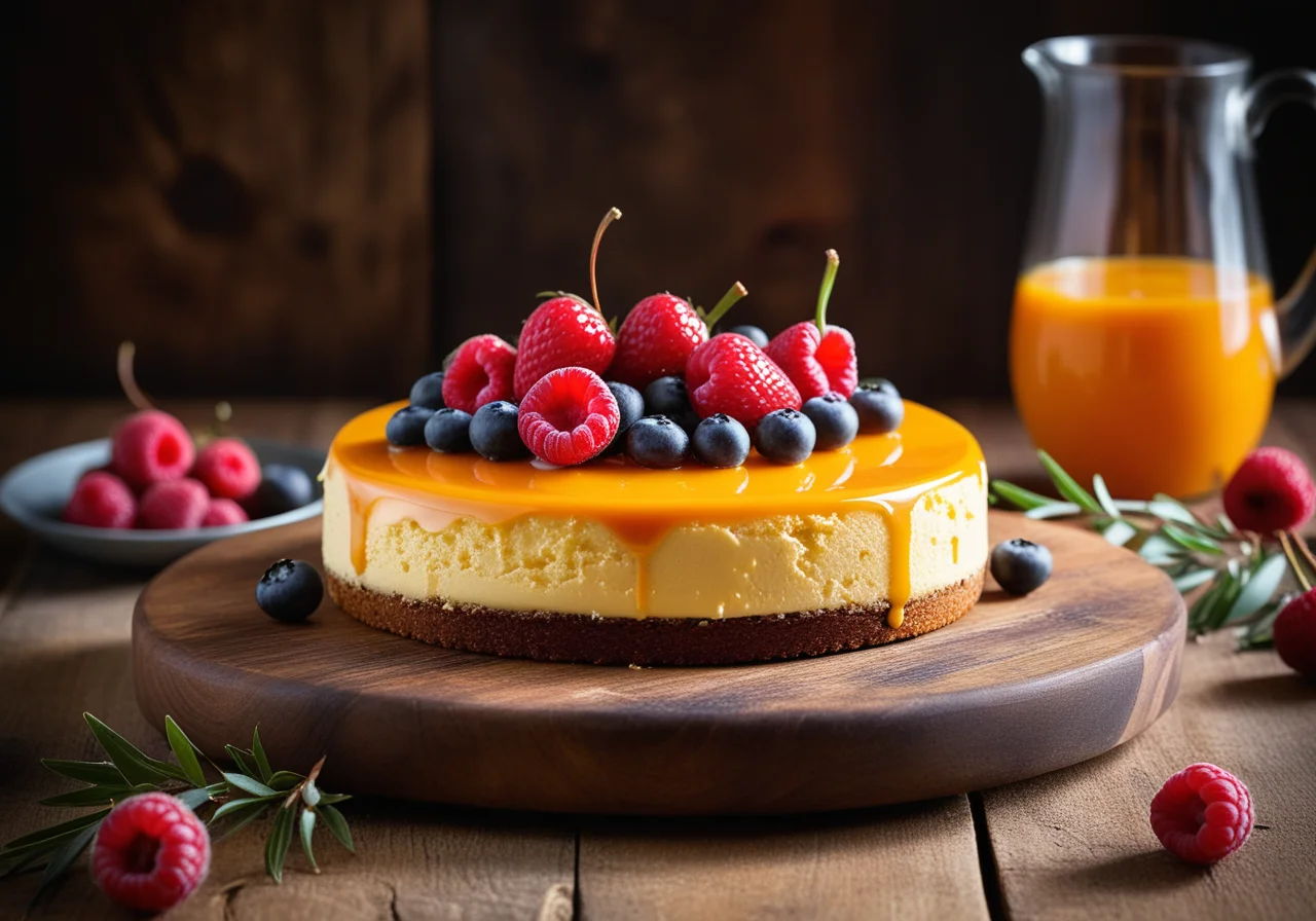 Cream Cheese Cake with Sea Buckthorn