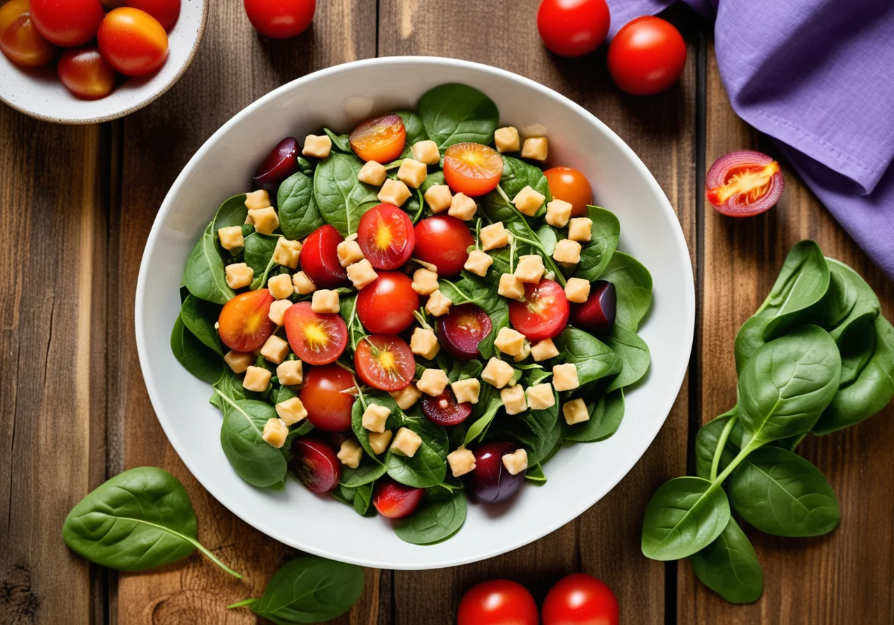 Chickpea Salad with Fresh Spinach