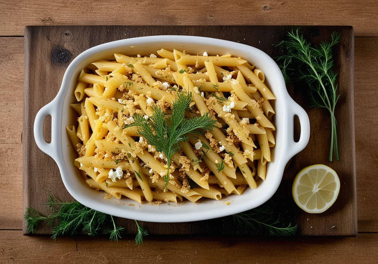 Pasta with Lemon Feta Sauce