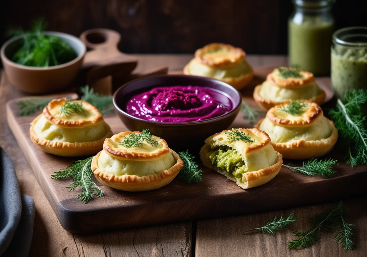 Vegan Sauerkraut Pockets with Dip