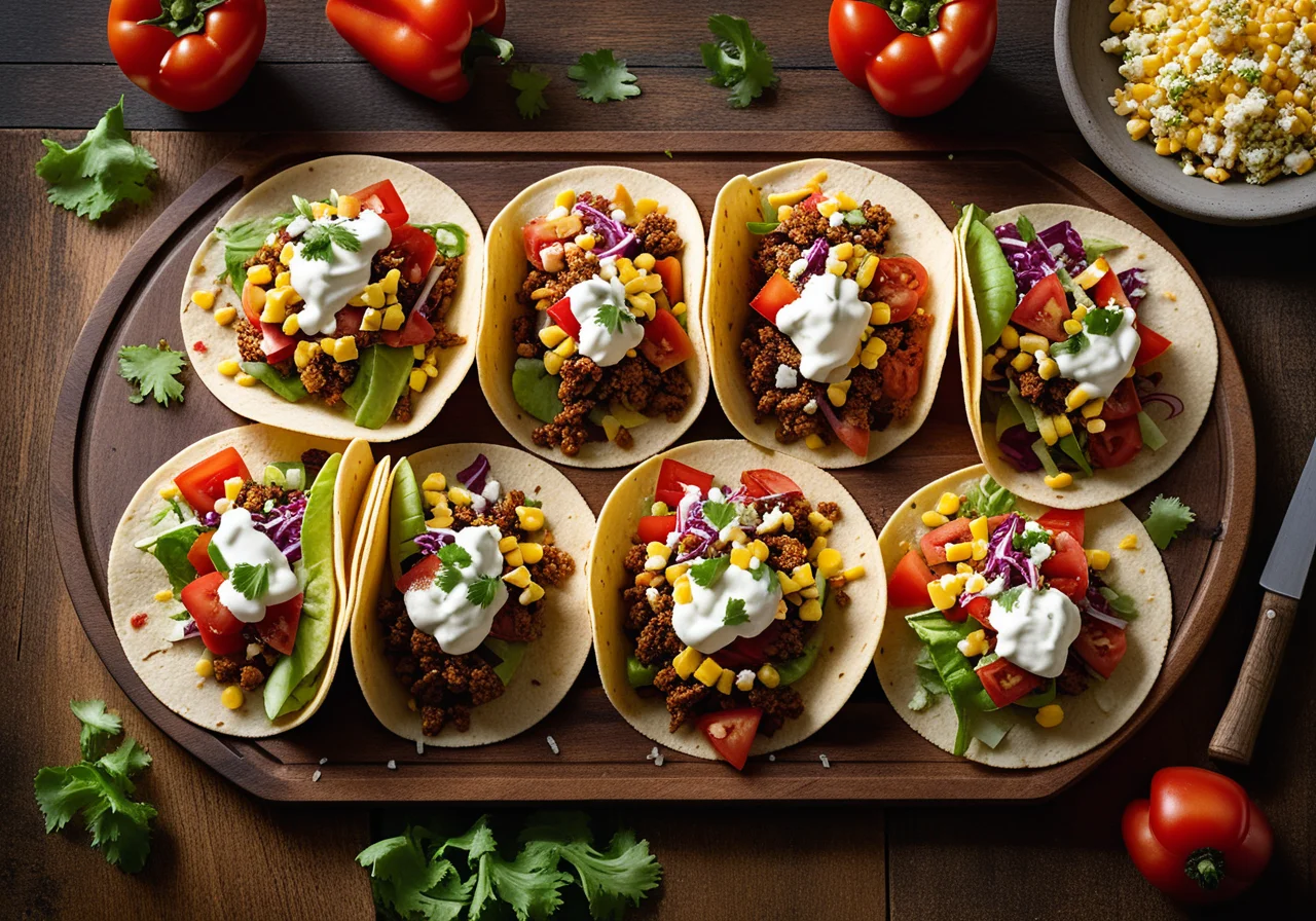 Tacos with Colorful Salad