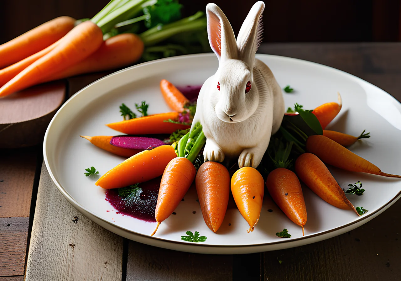 Vegetarian Faux Rabbit and Glazed Vegetables