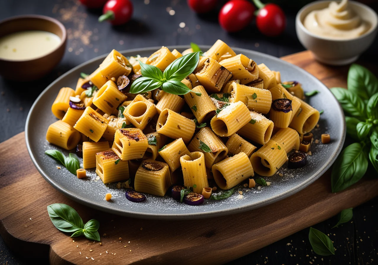 Pasta with Eggplant and Basil