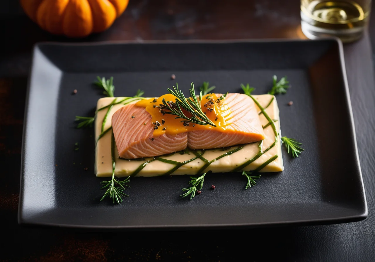 Pumpkin Chutney with Poached Salmon