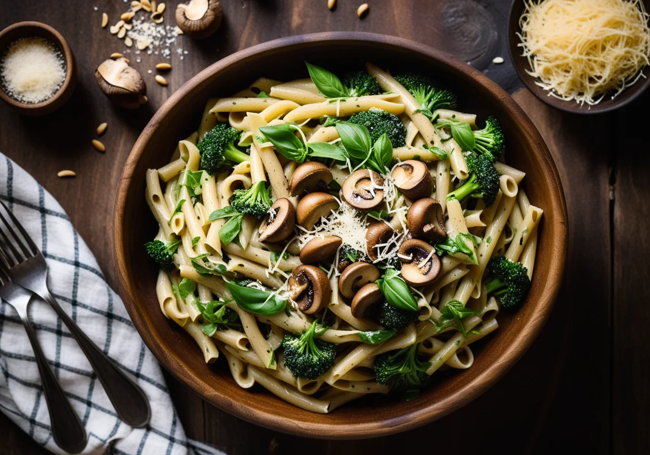 Pasta with Broccoli Mushroom Sauce