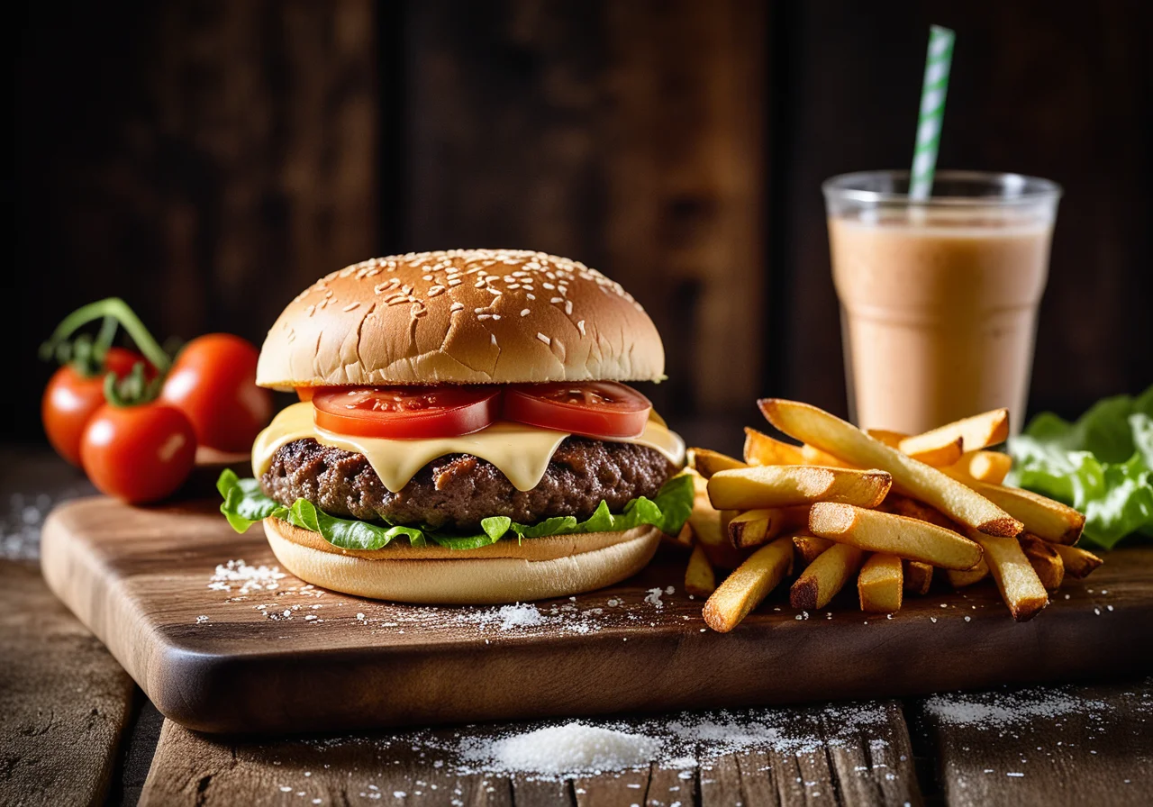 Cheeseburger with French Fries