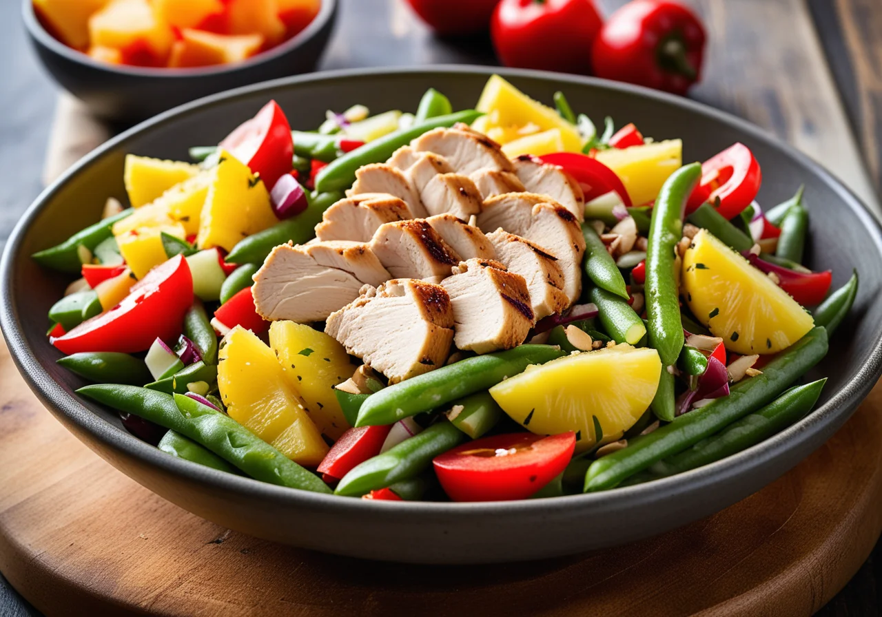 Salad with Chicken Strips and Pineapple