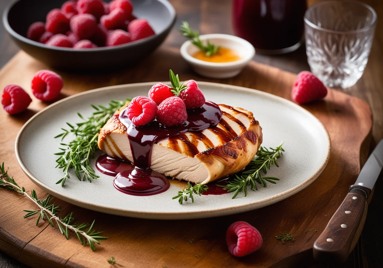 Chicken Breast Supreme with Raspberry Sauce