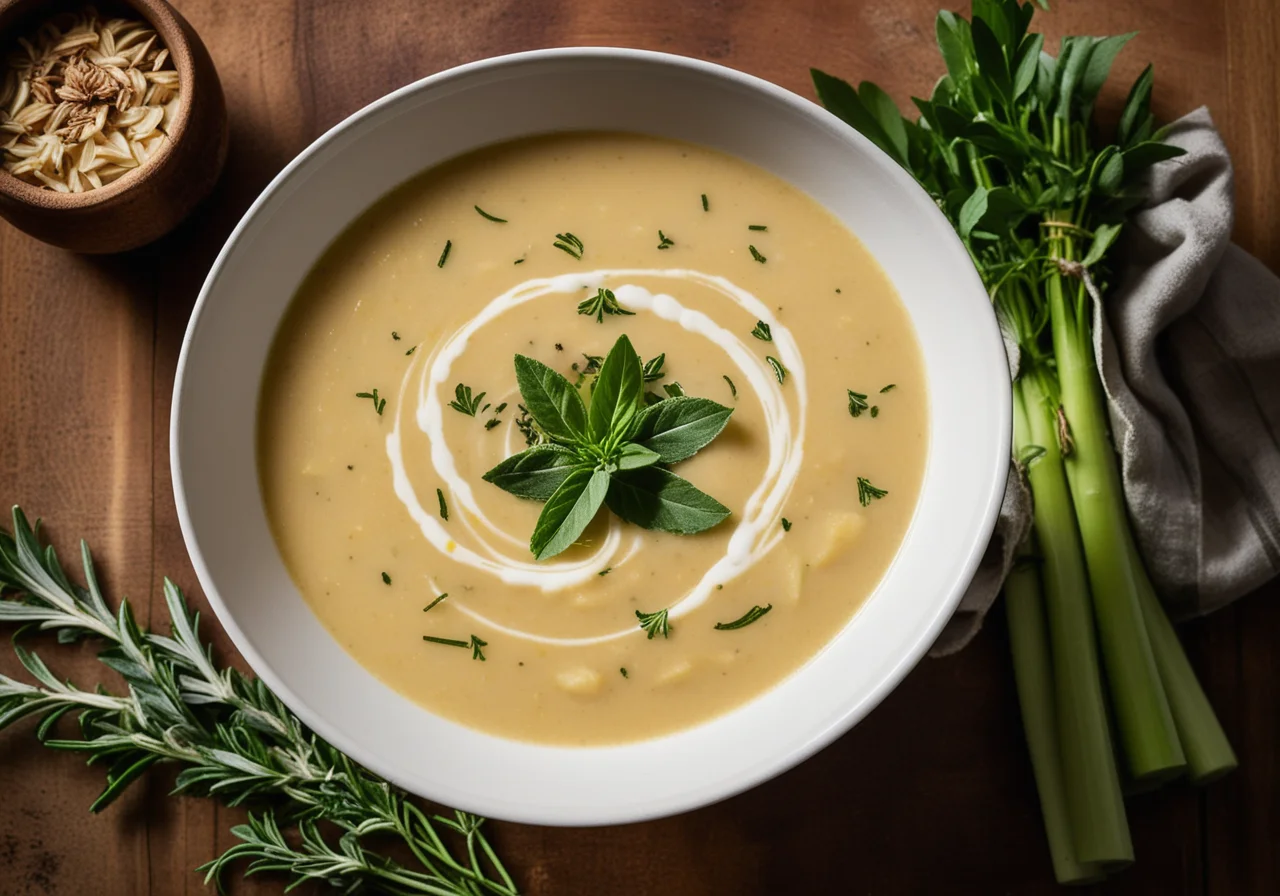 Potato Soup with Celery Root, Sage and Thyme