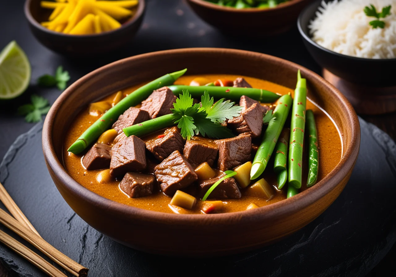 Beef curry with beans