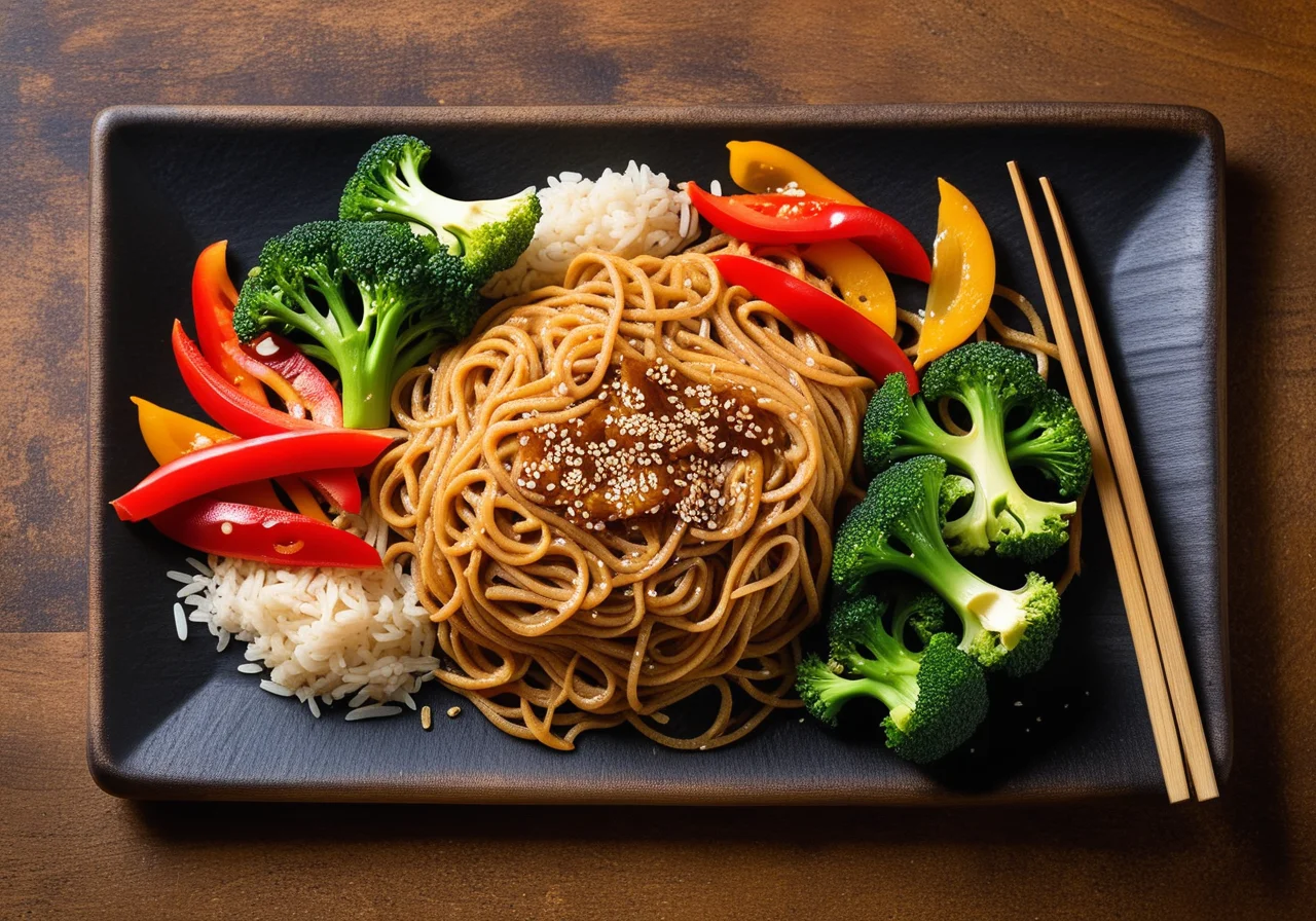 Broccoli and Rice Noodle Stir‑Fry
