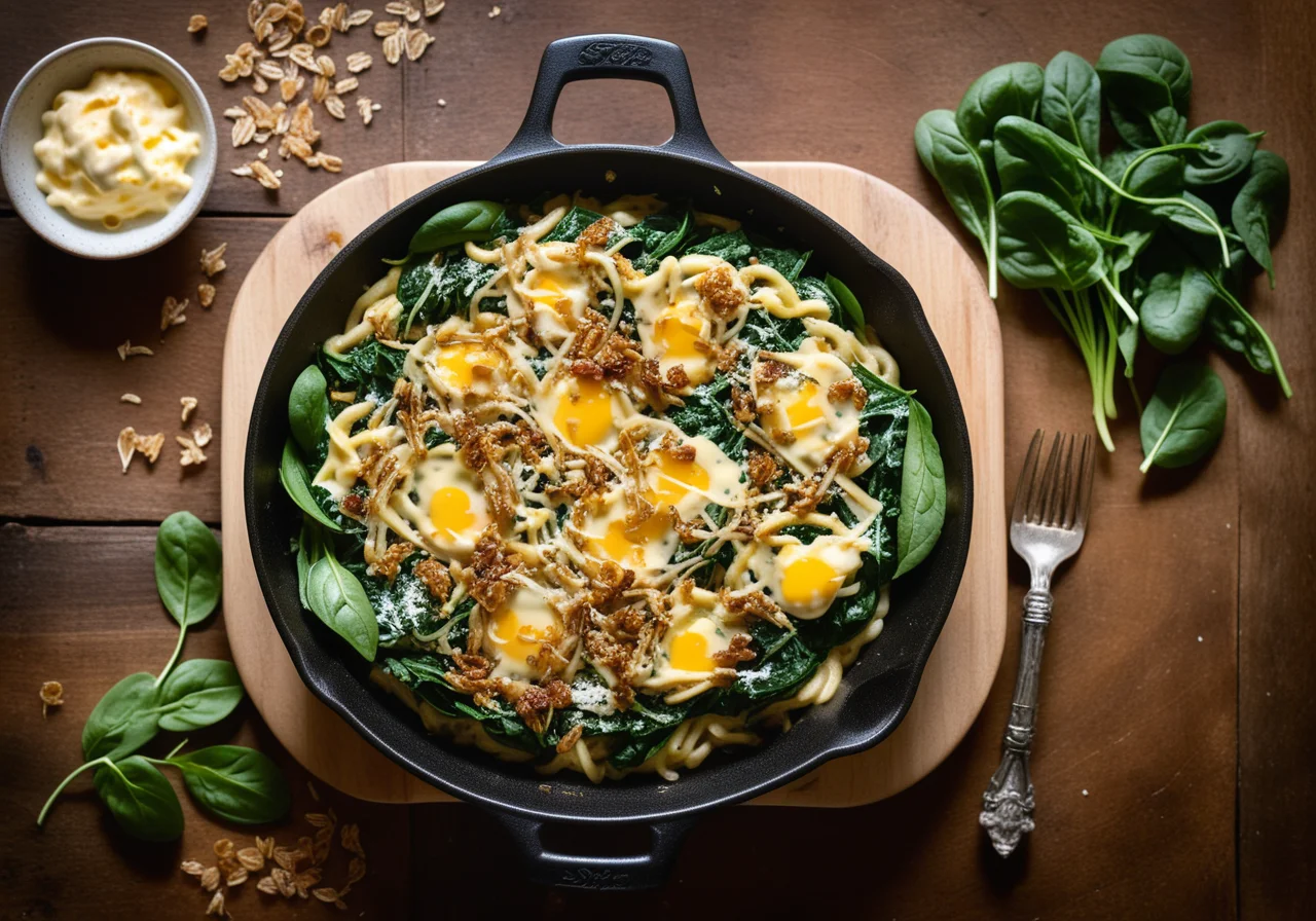 Baby Spinach Spätzle Skillet