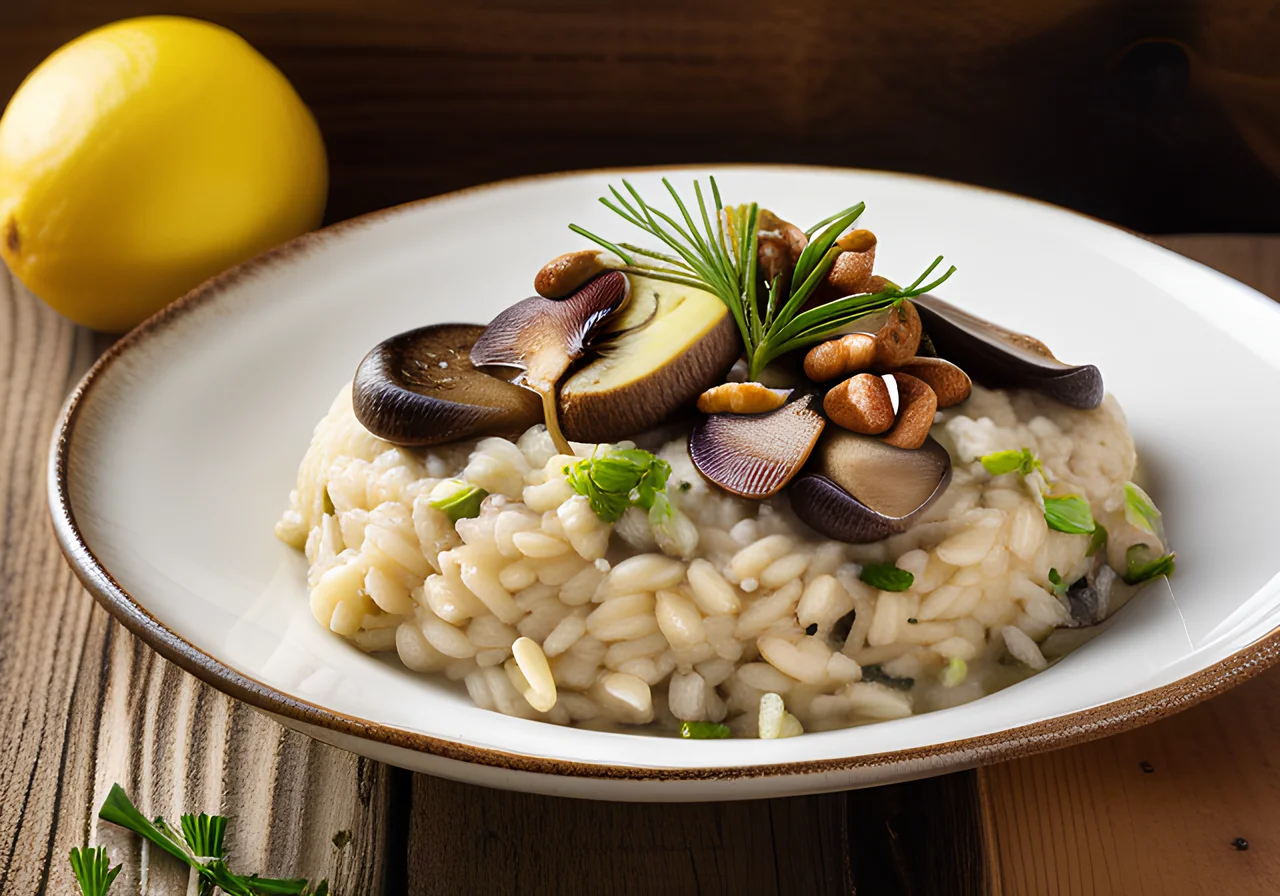 Mushroom Risotto with Brussels Sprouts