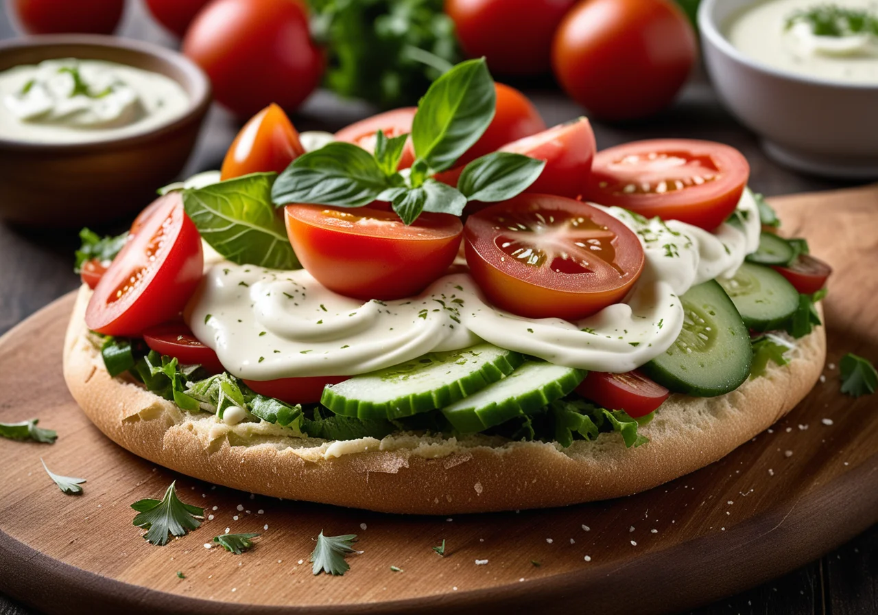 Pita Bread Filled with Salad