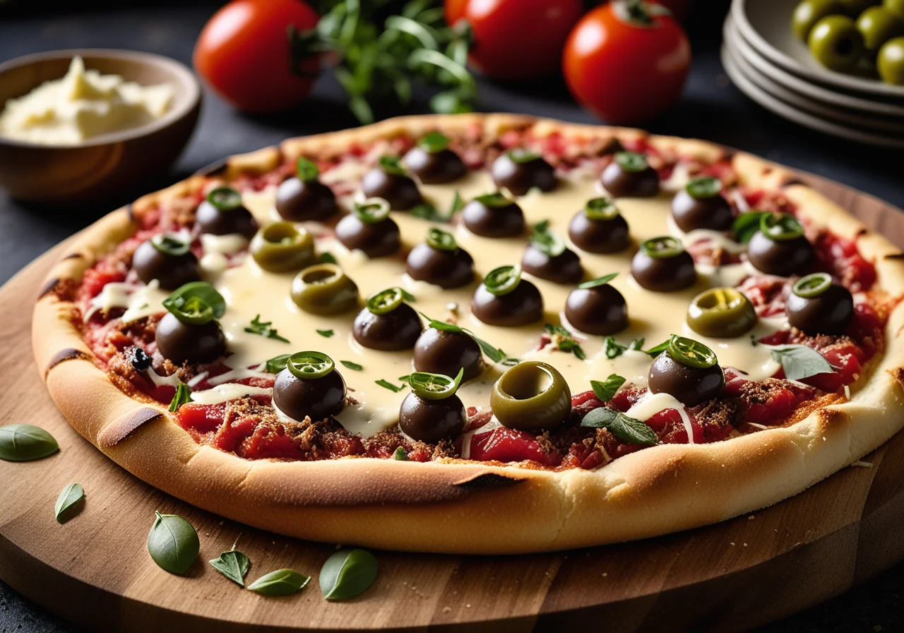 Tuna, Anchovy, Olive Pizza