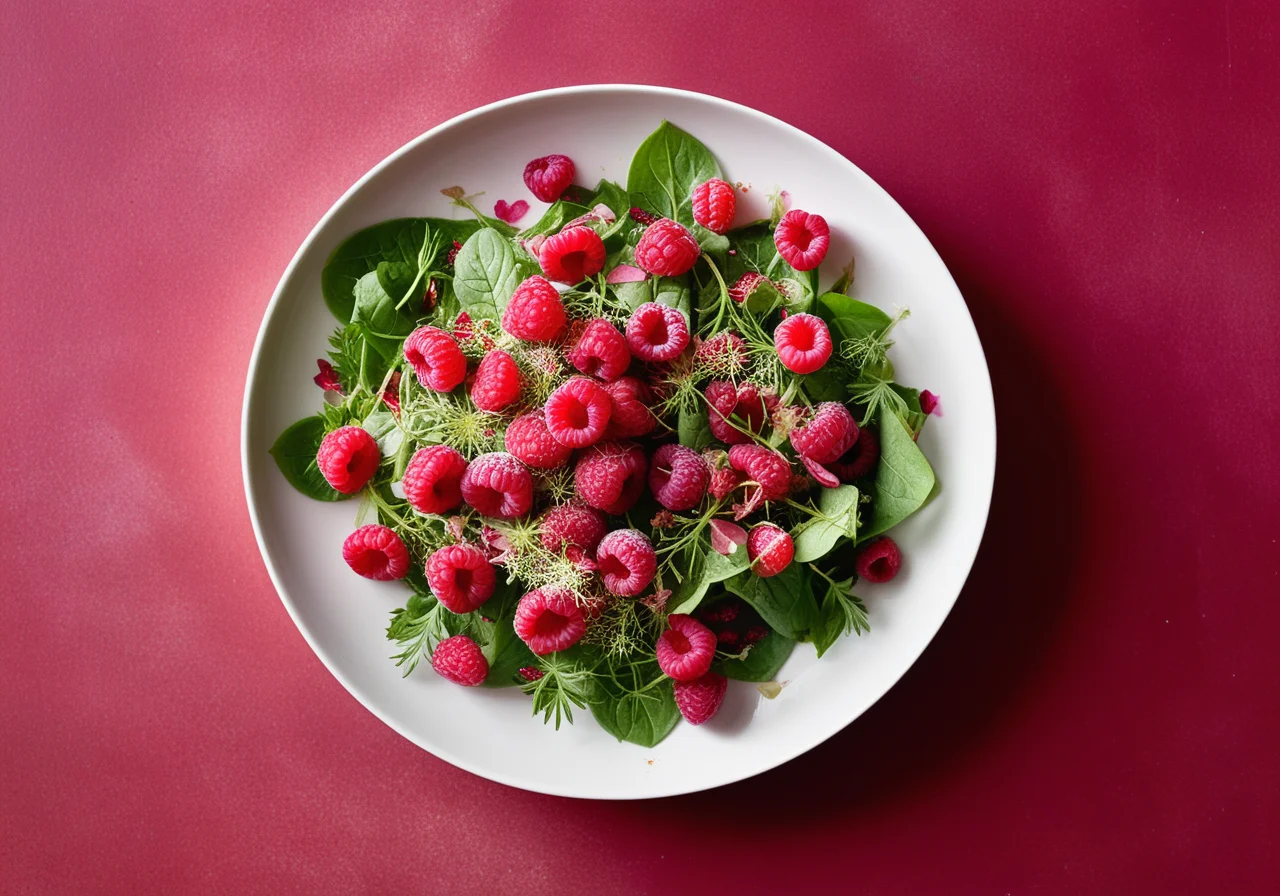 Raspberry and Rose Petal Salad