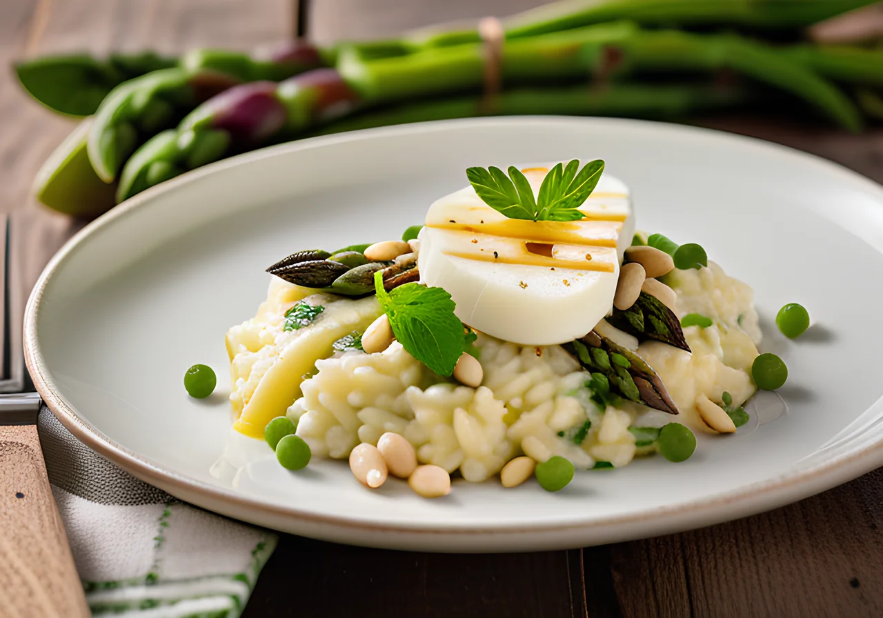 Spring Vegetable Risotto with Baby Mozzarella