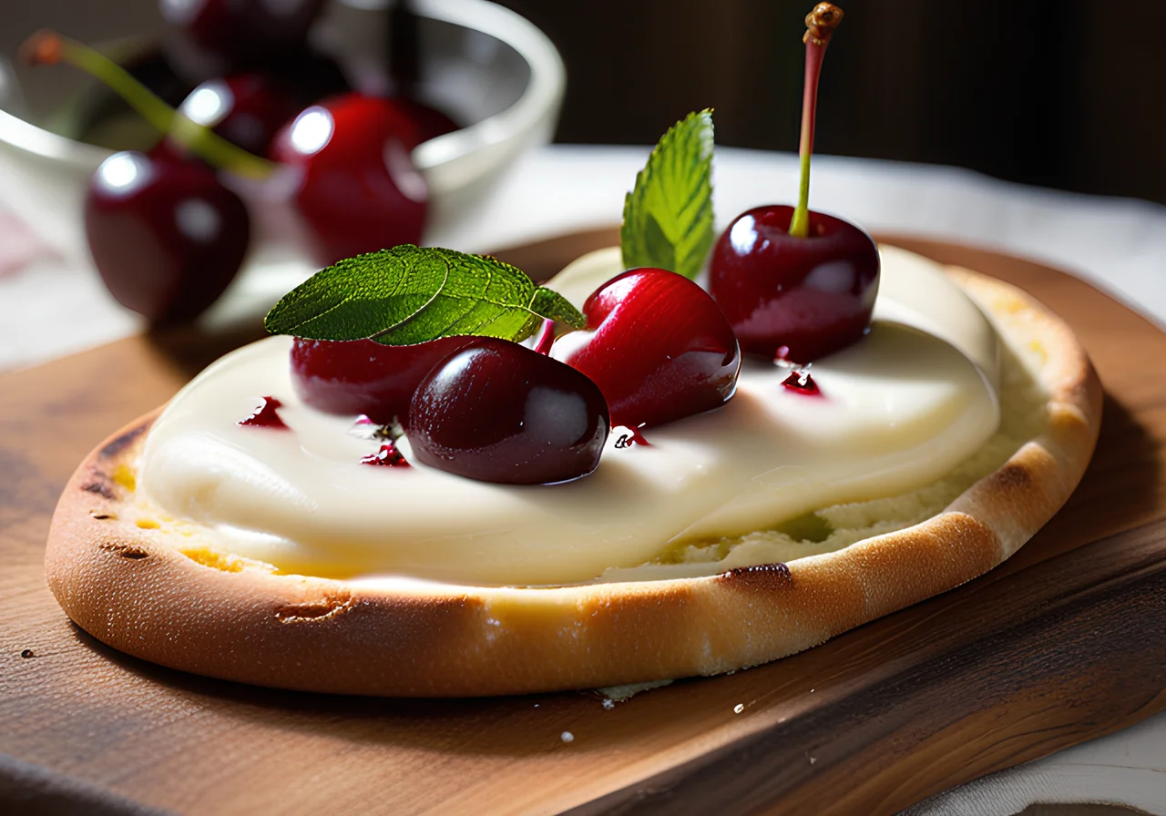 Sweet Yeast Flatbread with Cherries