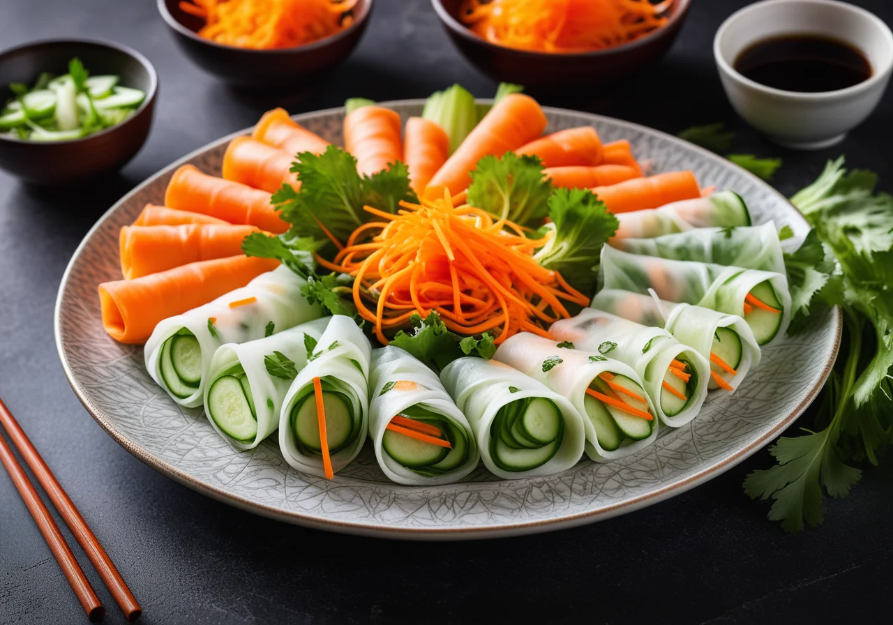 Vegetable Rice Noodle Rolls