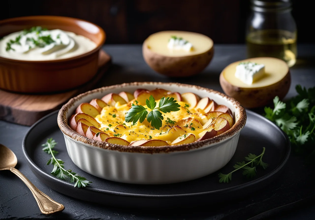 Fine Potato Bake with Goat Cheese