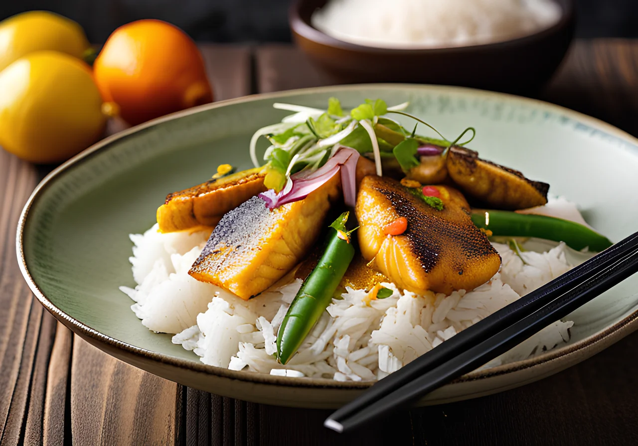 Fish Curry with Lime and Basmati Rice