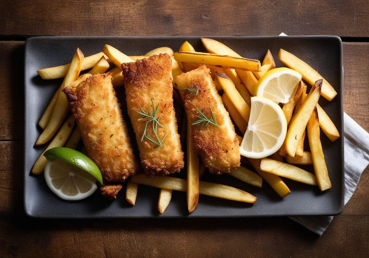 French Fries with Baked Fish