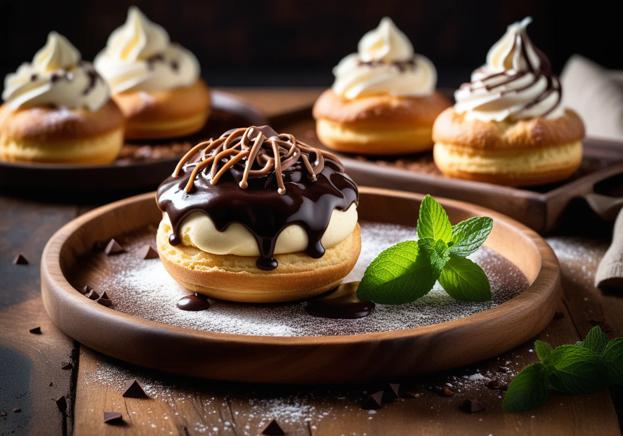 Choux Pastry with Ice Cream