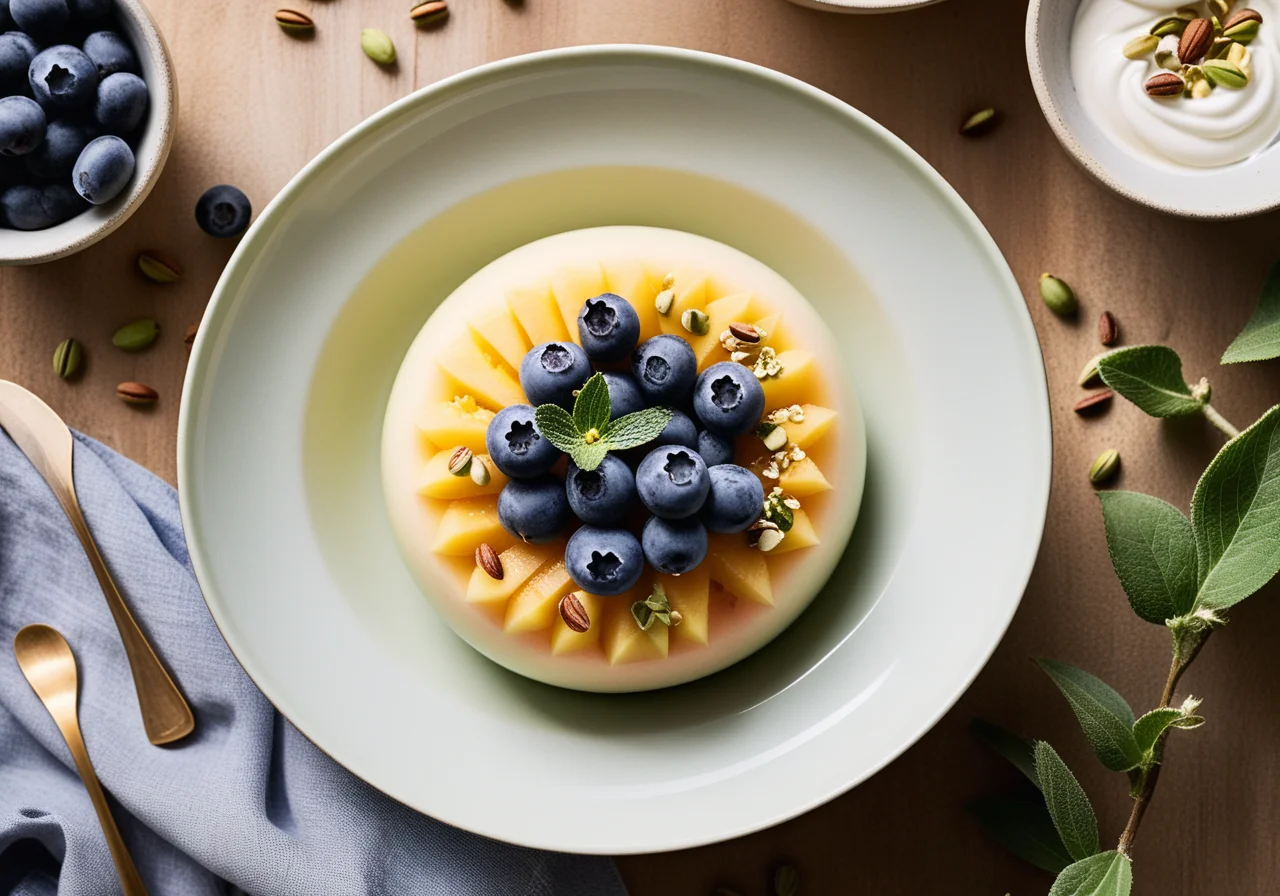 Melon stuffed with borage and pistachios