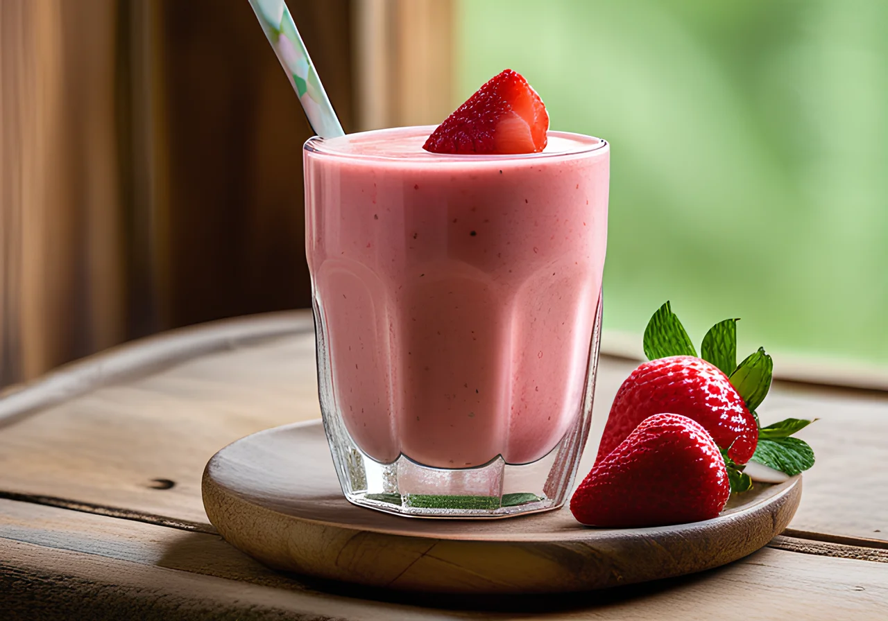 Strawberry and Melon Yogurt Smoothie