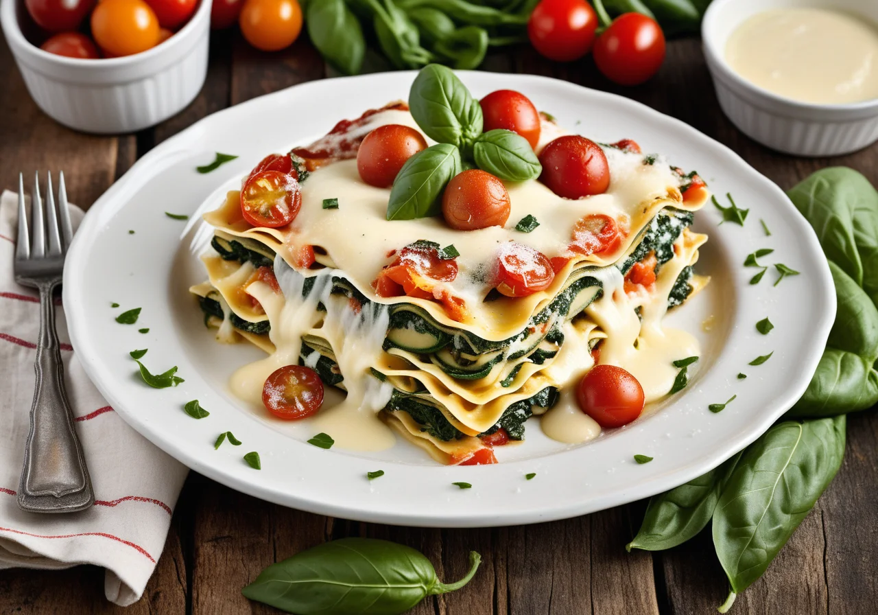 Spinach Lasagna with Zucchini and Ricotta